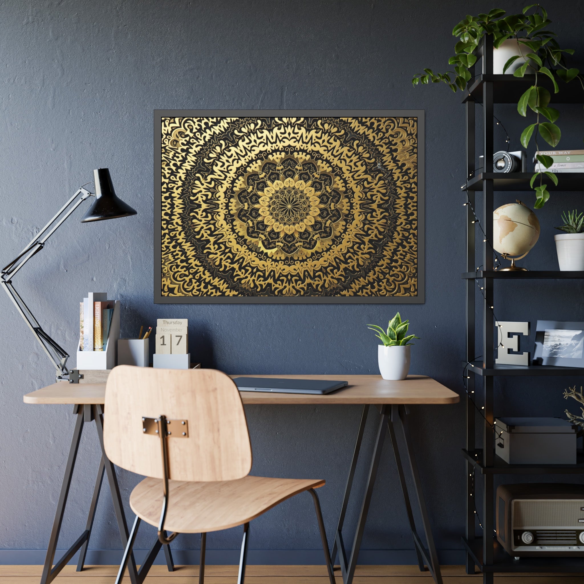 Sovereign Mandala – Elegante gerahmte Wandkunst