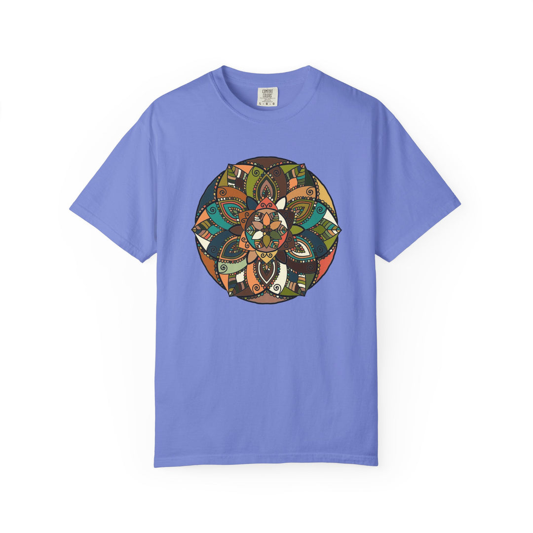 Mandala Earth Flora T-Shirt — Earthy Tones Geometric Art Tee