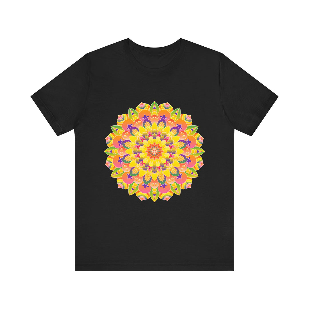 Vibrant Mandala Tee featuring a colorful spiritual art design with intricate patterns and bold hues, perfect for embracing your inner creativity and connection to the universe