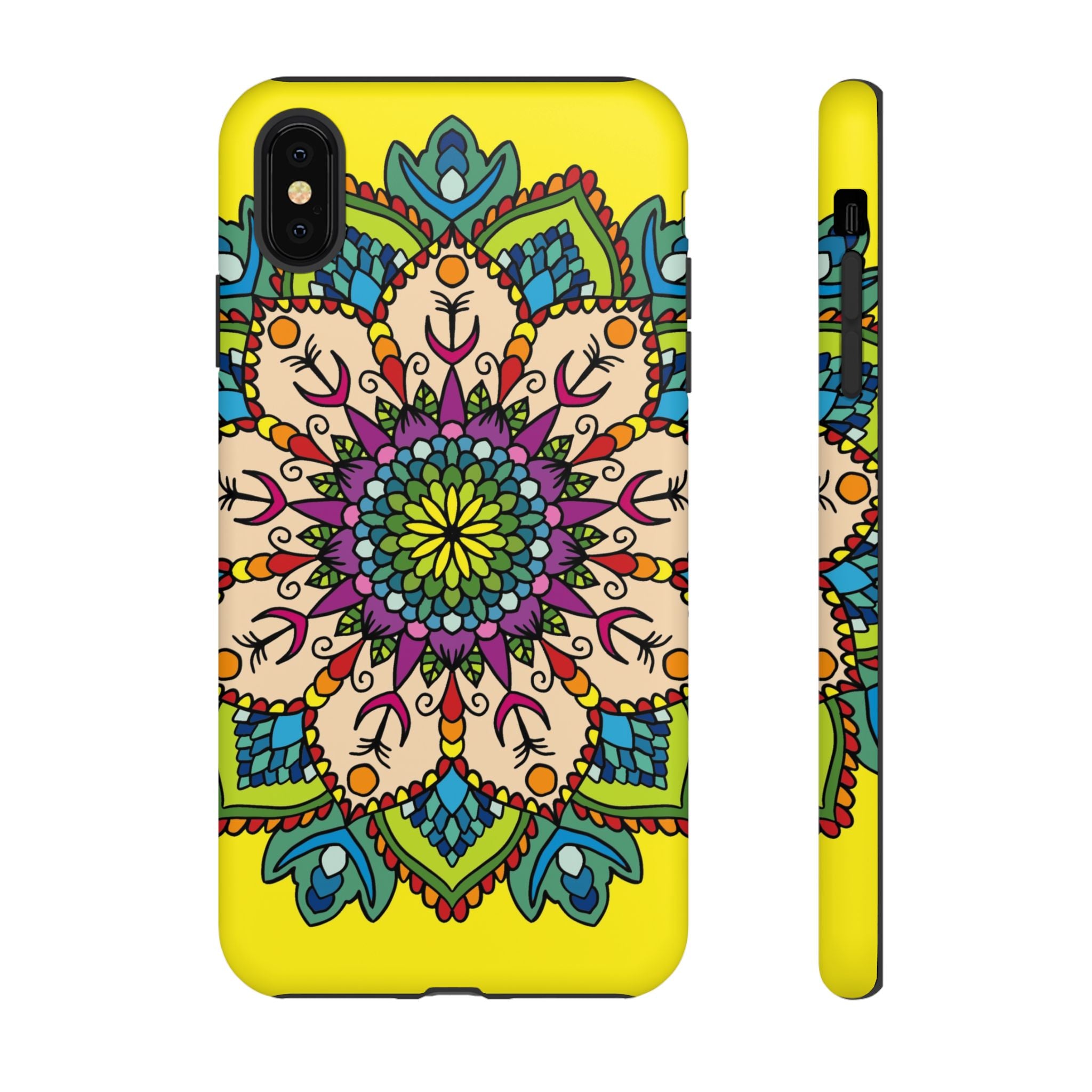 Custodia per telefono con motivo floreale giallo intricato per una protezione e uno stile audaci