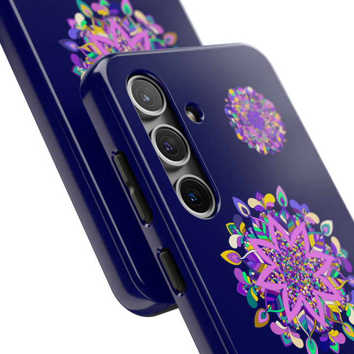 Hand Drawn Mandala Art Purple Shades Phone Case - Durable and Shock Absorbent, stylish protective cover for smartphones with intricate design in shades of purple