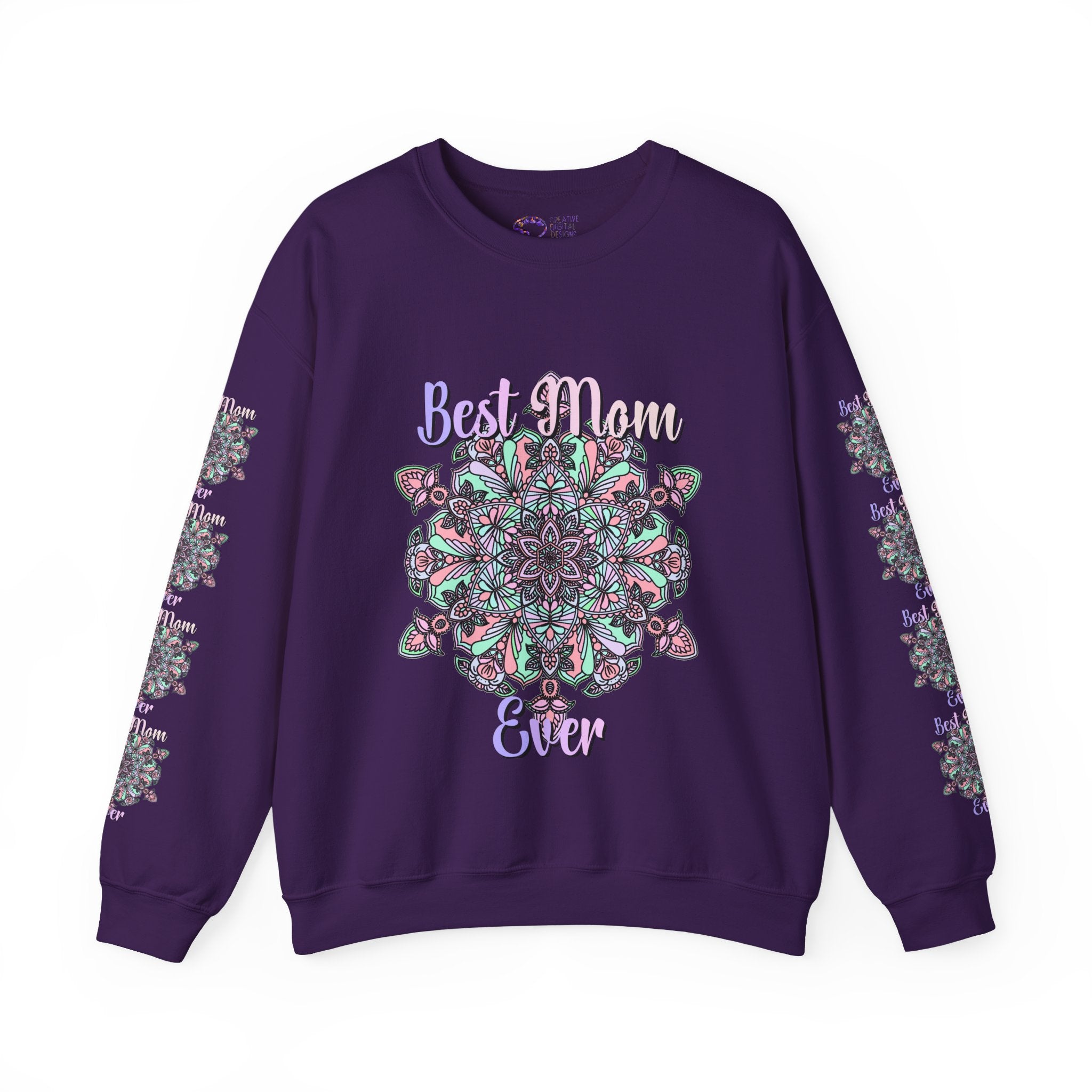Mandala Design Sweatshirt in Soft Pink and Lavender for Moms