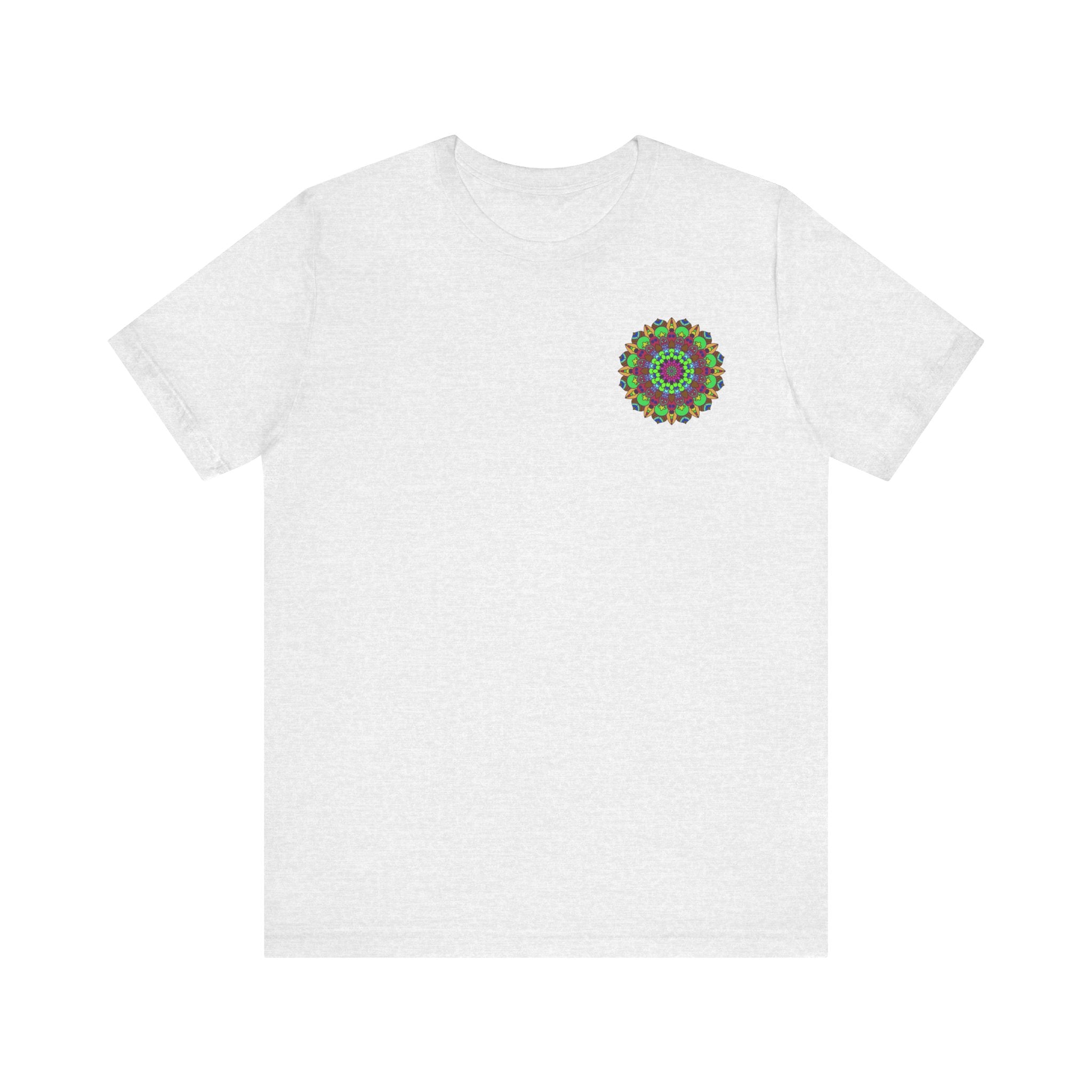 Colorful and intricate mandala design t-shirt representing peace and harmony