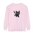 A colorful watercolor illustration of a playful kitten on a t-shirt