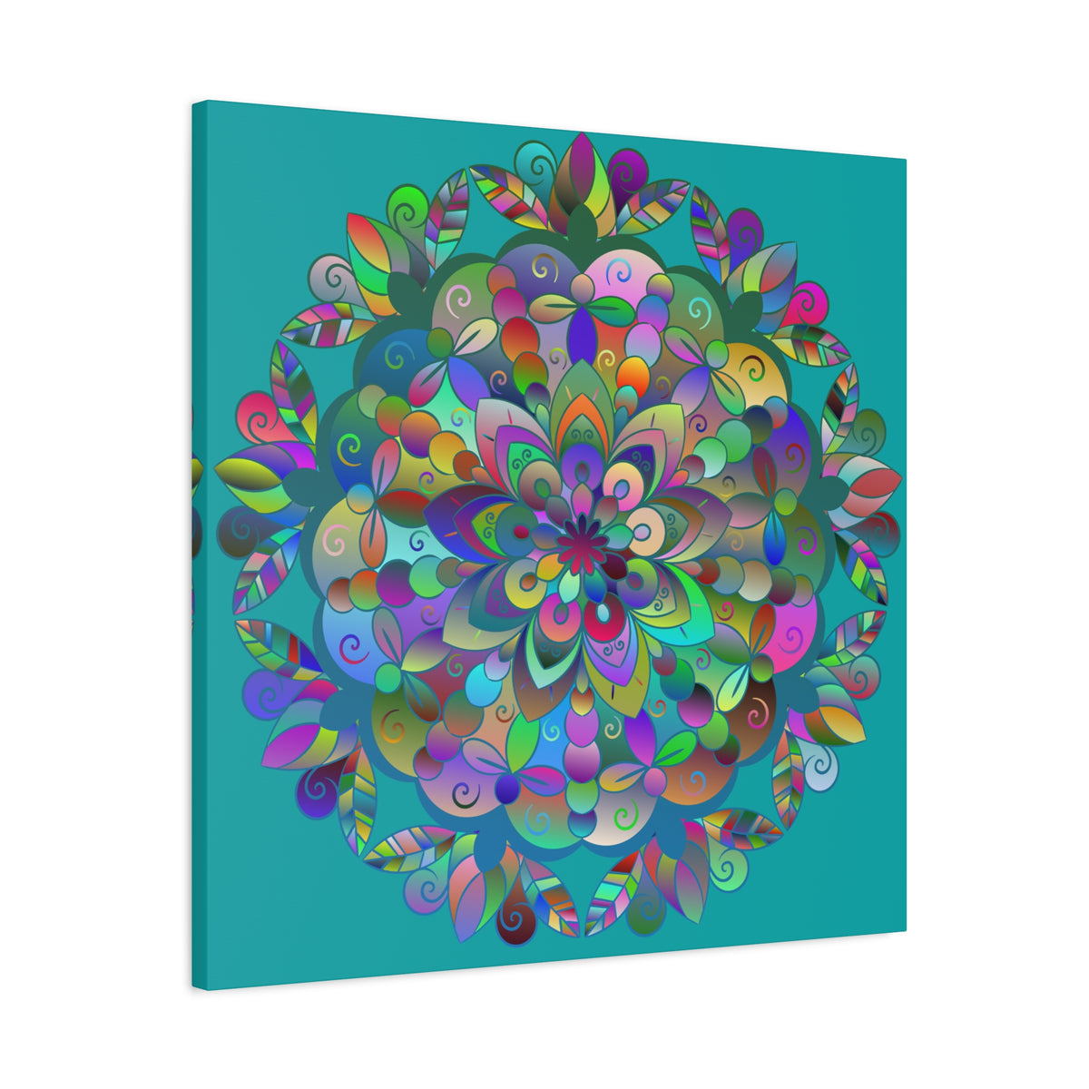 Colorful Floral Mandala Matte Canvas Wall Art — Stretched 1.25"