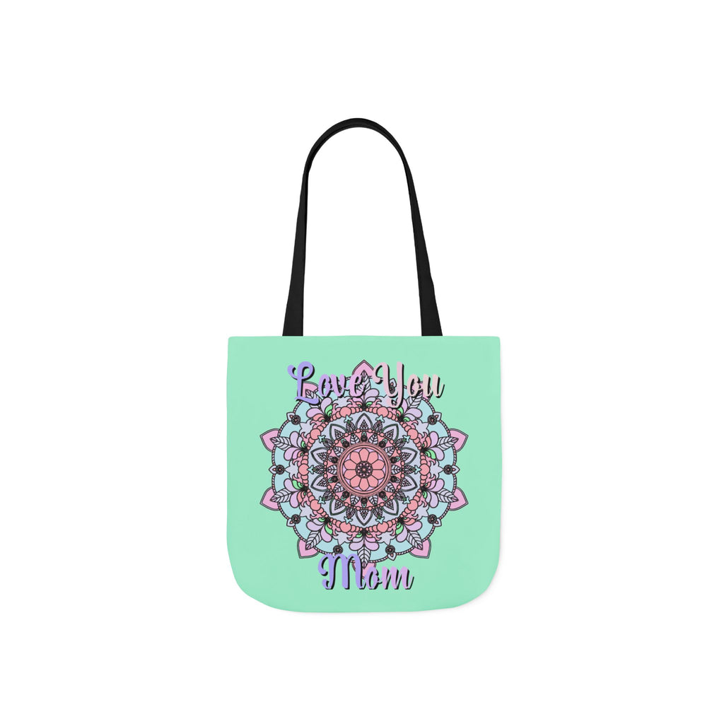 Mandala 'Love You Mom' Canvas Tote — Floral Mother's Day Gift Bag