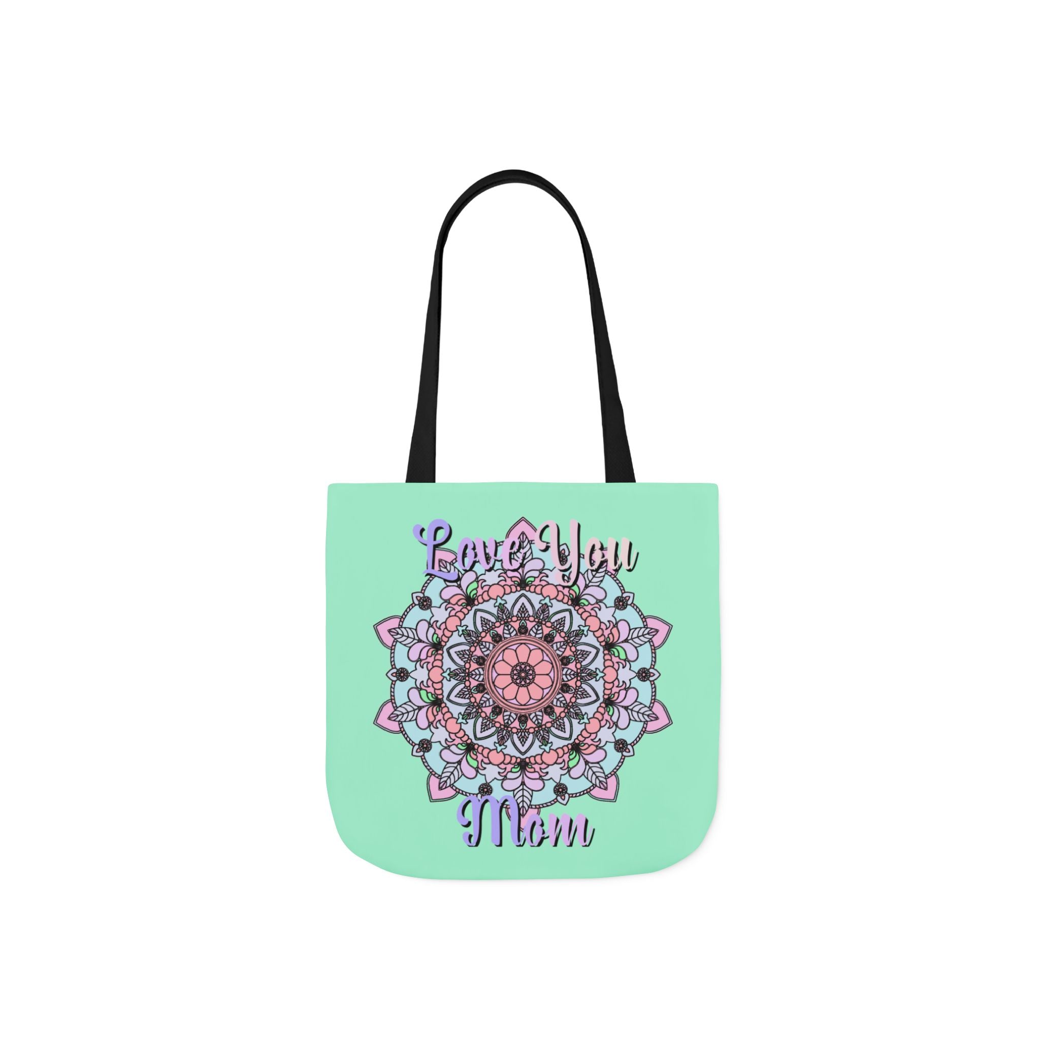 Mandala 'Love You Mom' Canvas Tote — Floral Mother's Day Gift Bag