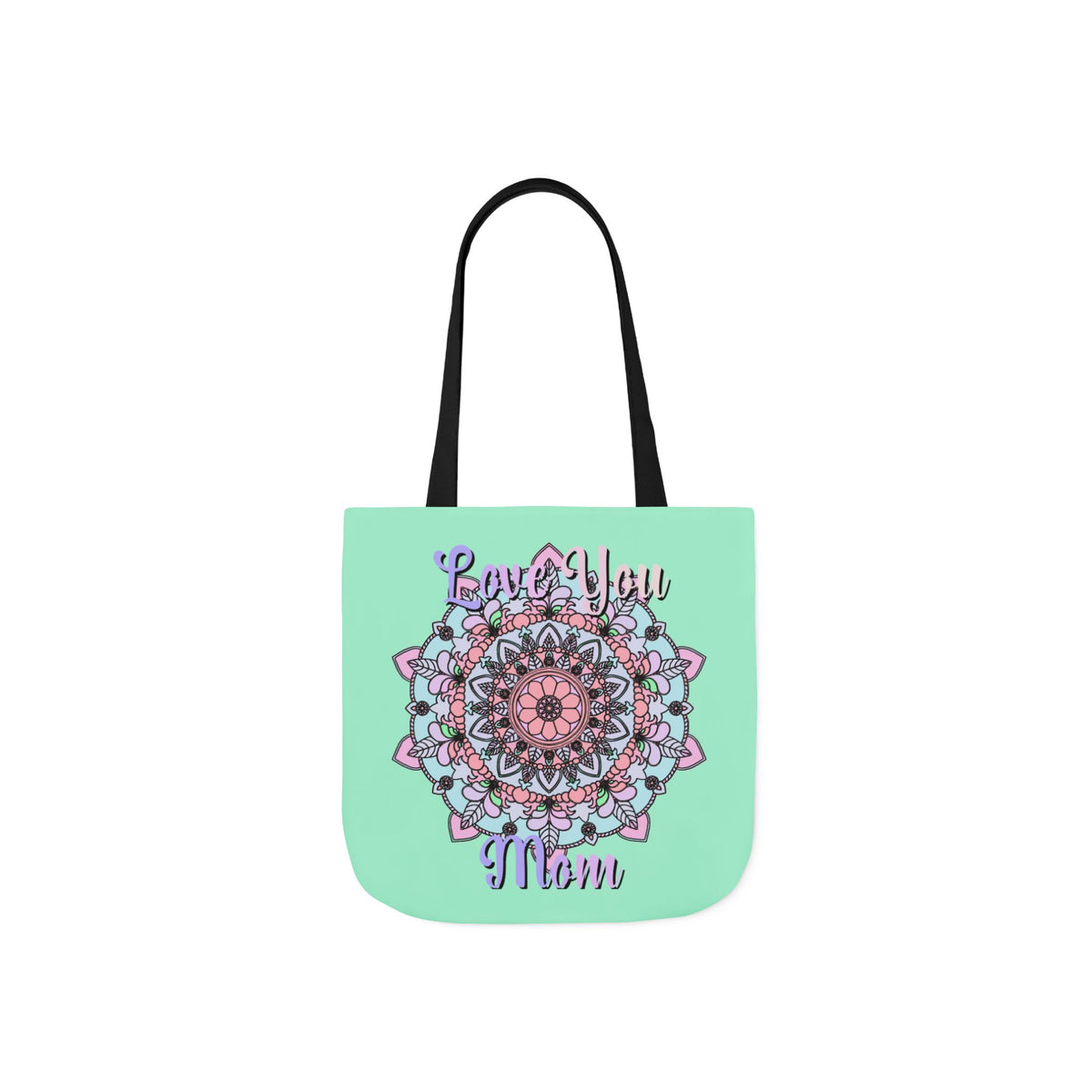 Mandala 'Love You Mom' Canvas Tote — Floral Mother's Day Gift Bag