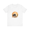 Black Cat & Moon Halloween T-Shirt with Spooky Tree