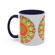 A vibrant and colorful mandala art mug, perfect for adding artistic flair to your everyday coffee or tea routine