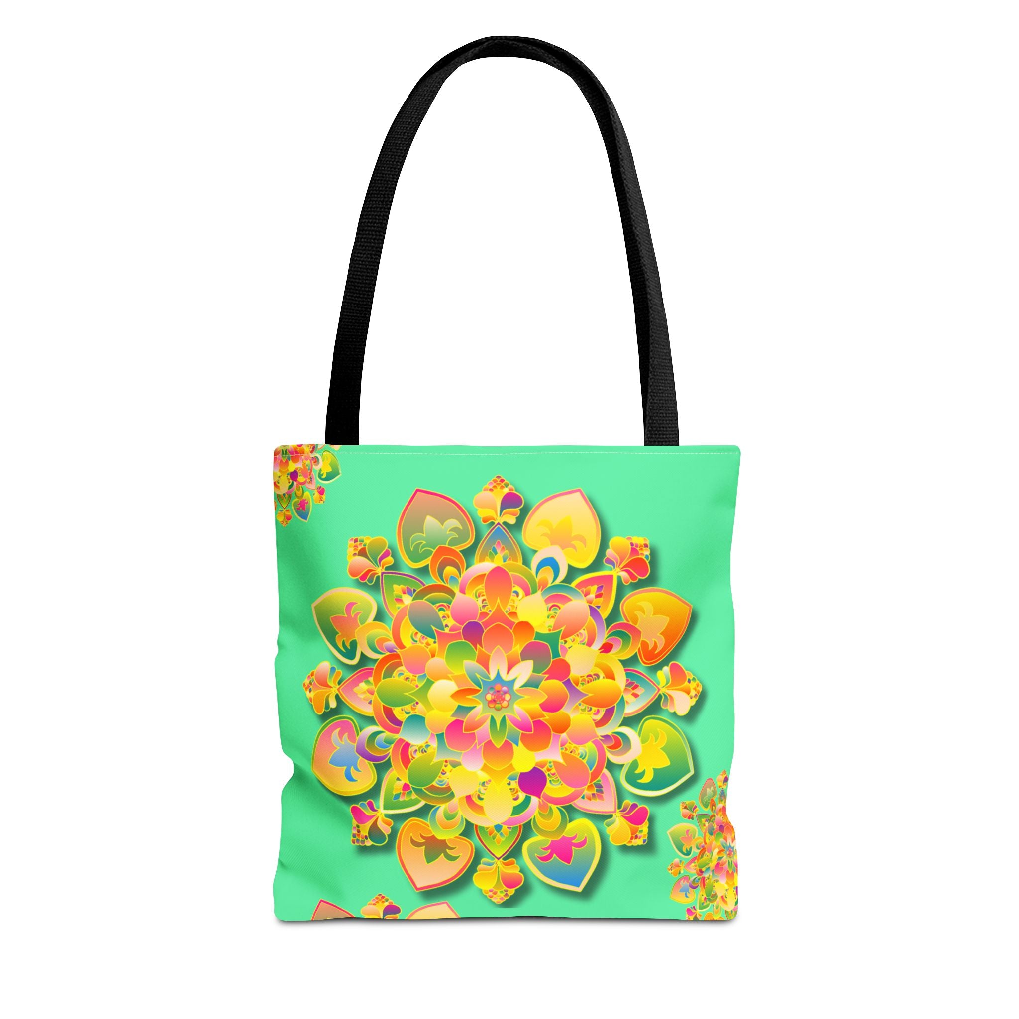 Floral Mandala Tote Bag — Bright Tropical Green All-Over Print
