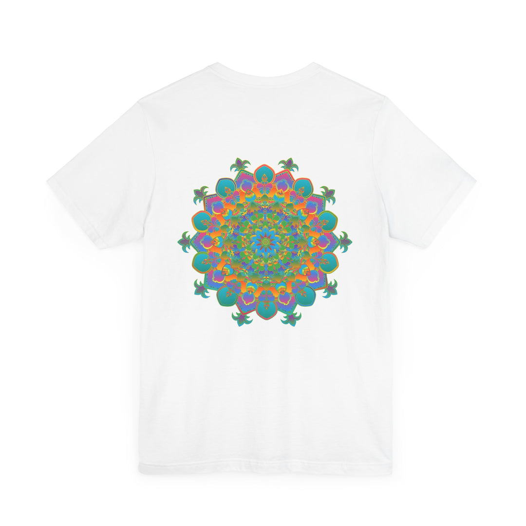 Colorful and intricate mandala design tee representing spiritual peace and harmony