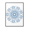 Handmade steel blue mandala design wall art on gallery canvas wraps in vertical frame, perfect for adding a unique and intricate touch to any space