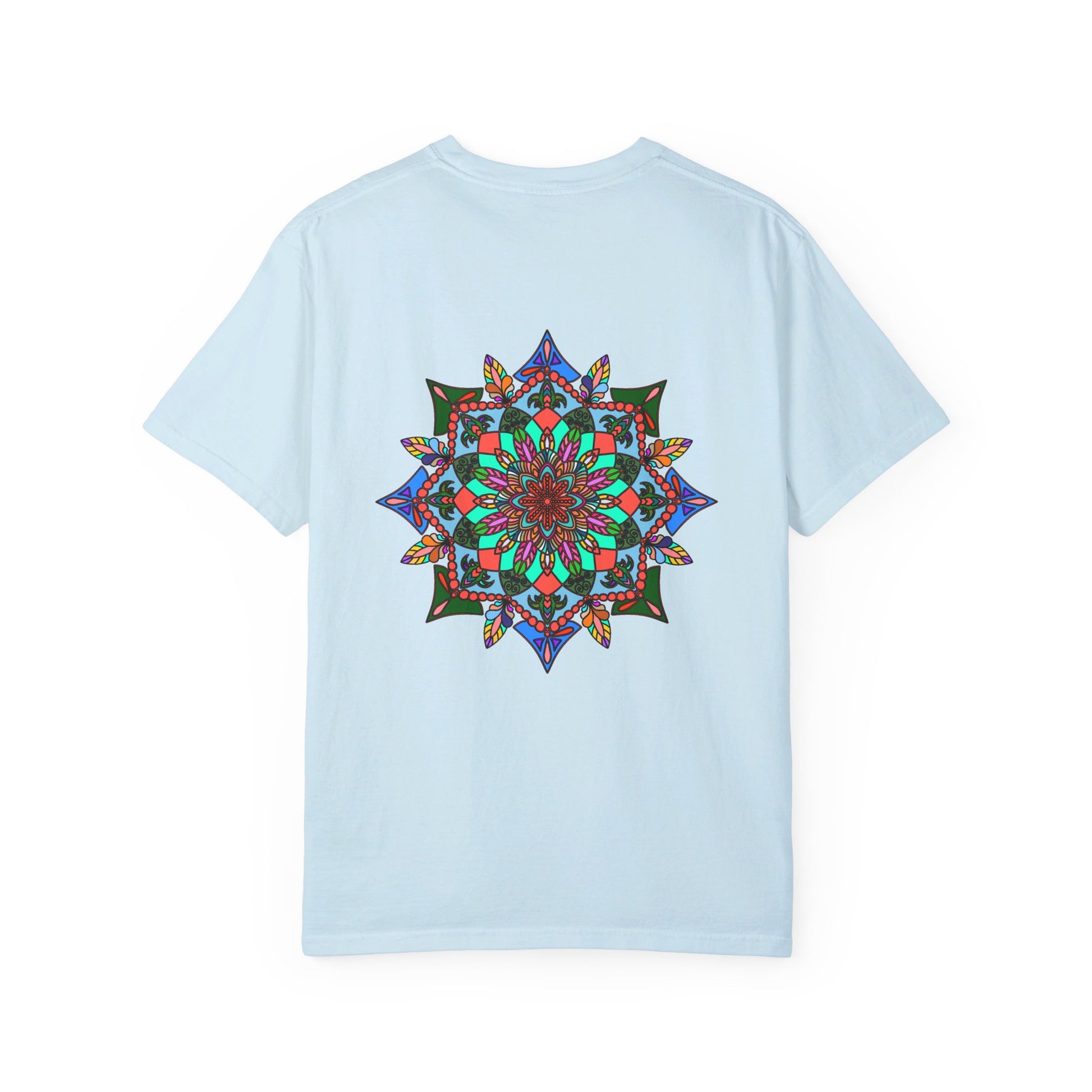 Unisex Mandala T-Shirt featuring Hand-Drawn Mandala Art on 100% Ring-Spun Cotton, Garment-Dyed for Extra Comfort