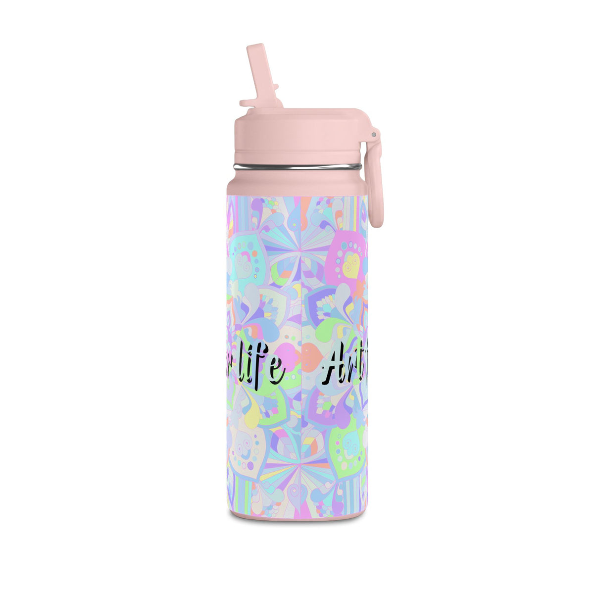 Pastel Floral Mini Water Bottle — "Art for Life" 20oz
