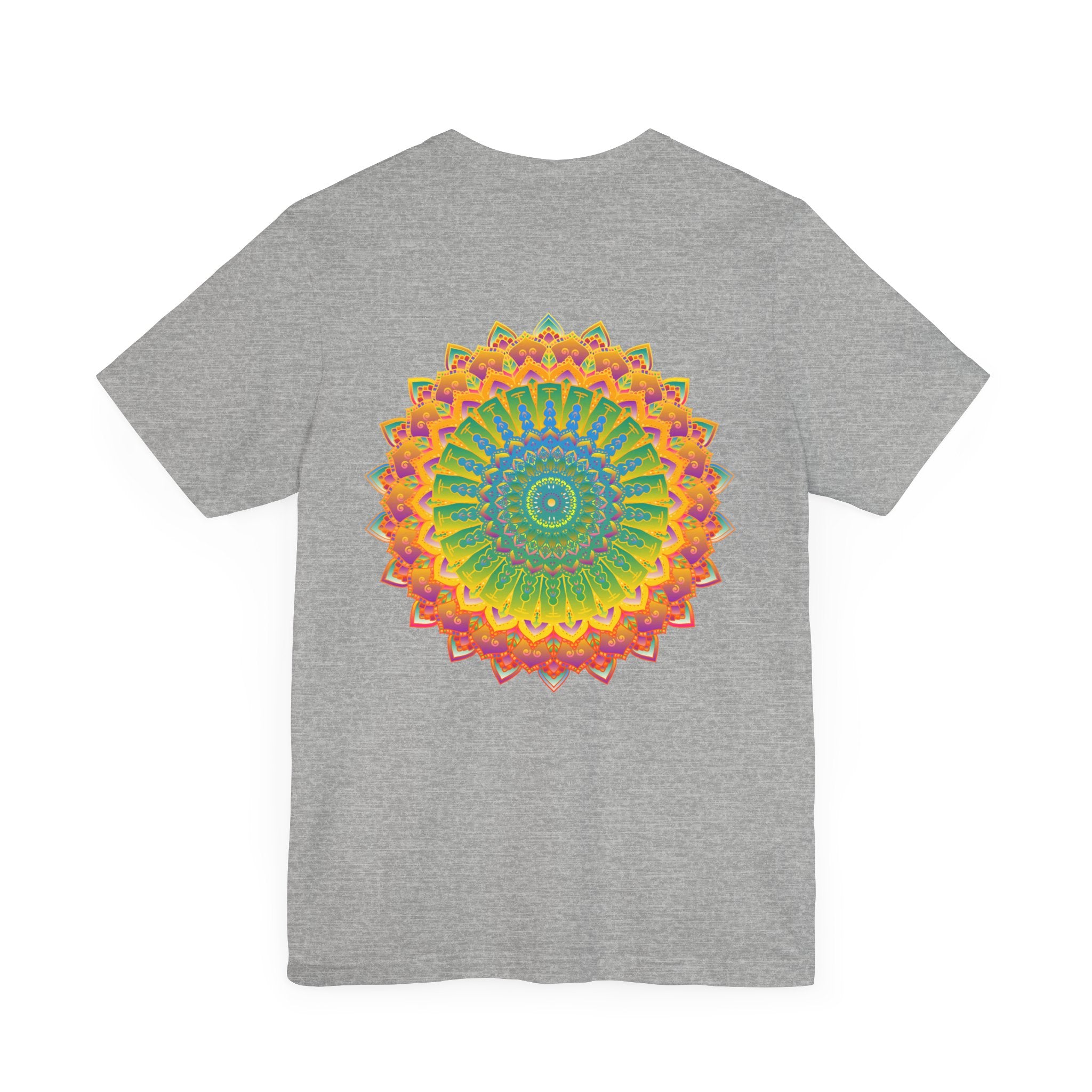 Vibrant Mandala Tee - Spiritual Peace & Harmony: A colorful, intricately designed mandala tee promoting inner peace and harmony through spiritual symbolism and vibrant colors