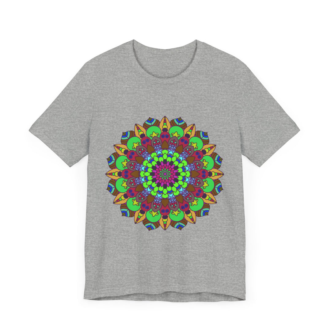 Vibrant Mandala Tee featuring cosmic and interconnected design, perfect for free spirits and lovers of sacred geometry and vibrant colors