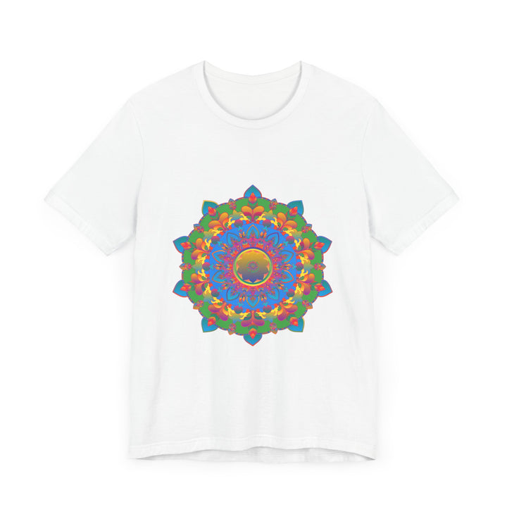 A vibrant and detailed mandala design adorns this eye-catching t-shirt