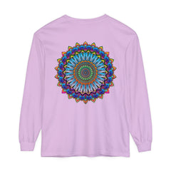 Colorful, intricate mandala design long sleeve t-shirt for both men and women