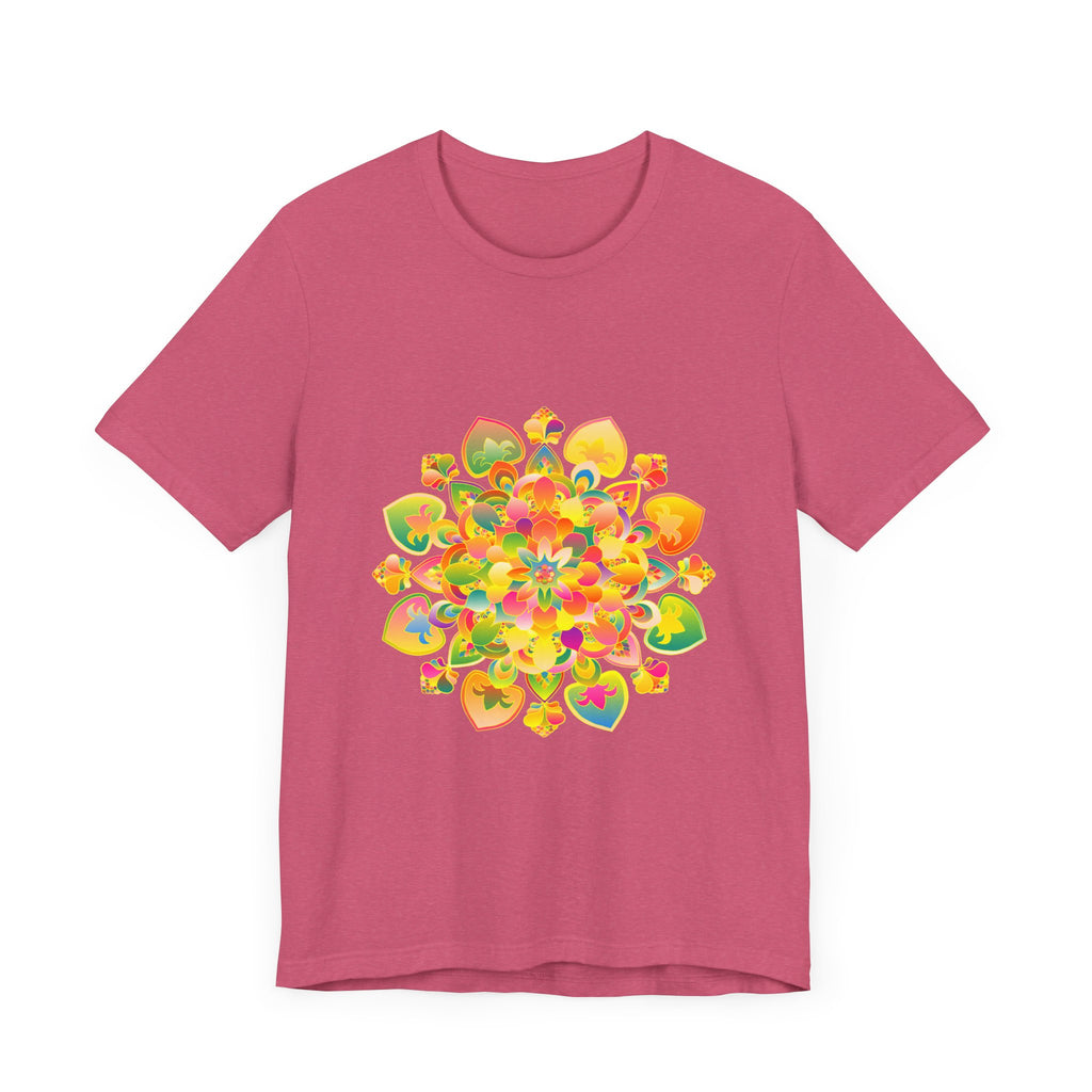 Vibrant and trippy psychedelic mandala tee with intricate and colorful design