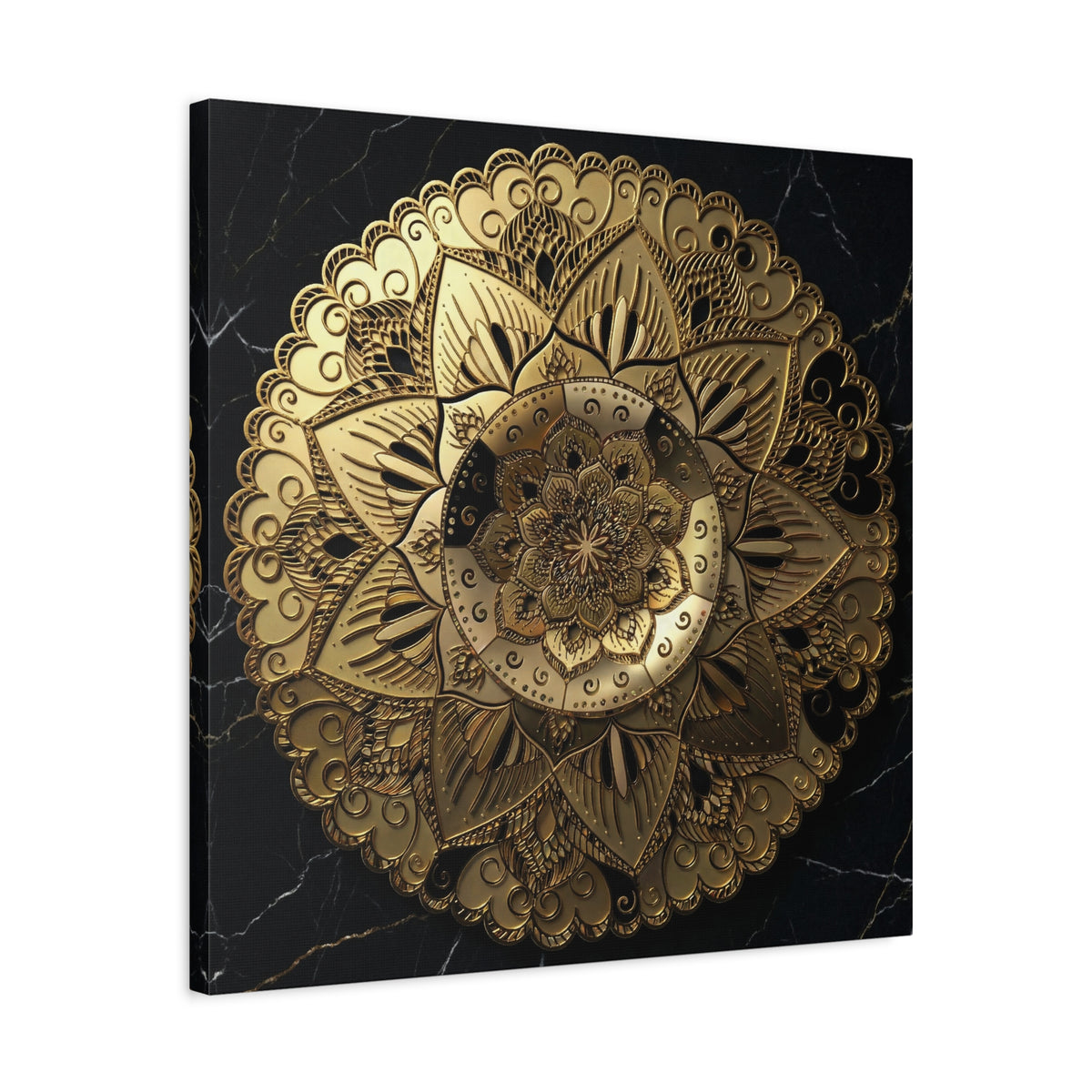 Golden Echo in the Void – Matte Stretched Canvas