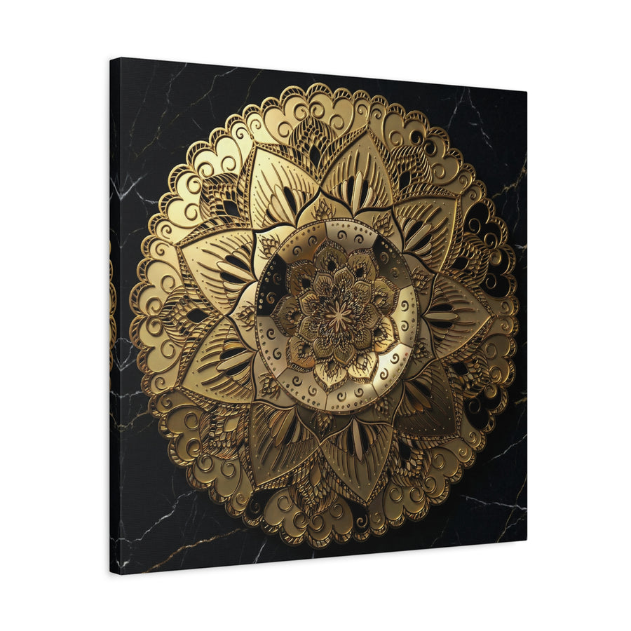 Golden Echo in the Void – Matte Stretched Canvas