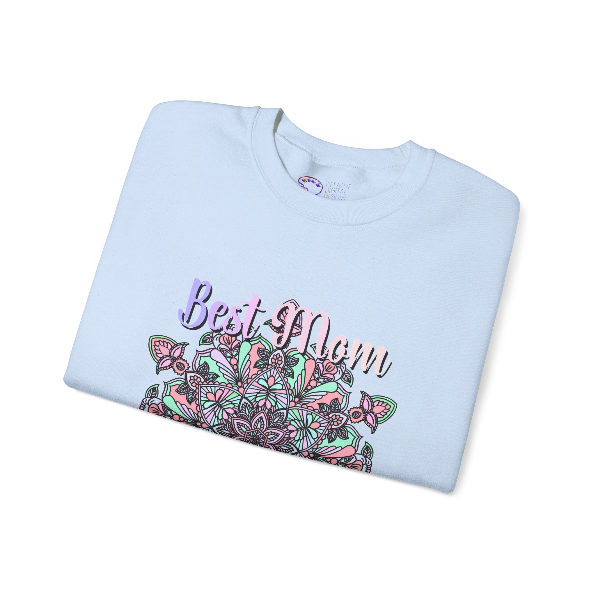 Mandala Design Sweatshirt in Soft Pink and Lavender for Moms