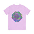 Vibrant and detailed mandala design in various colors on t-shirt