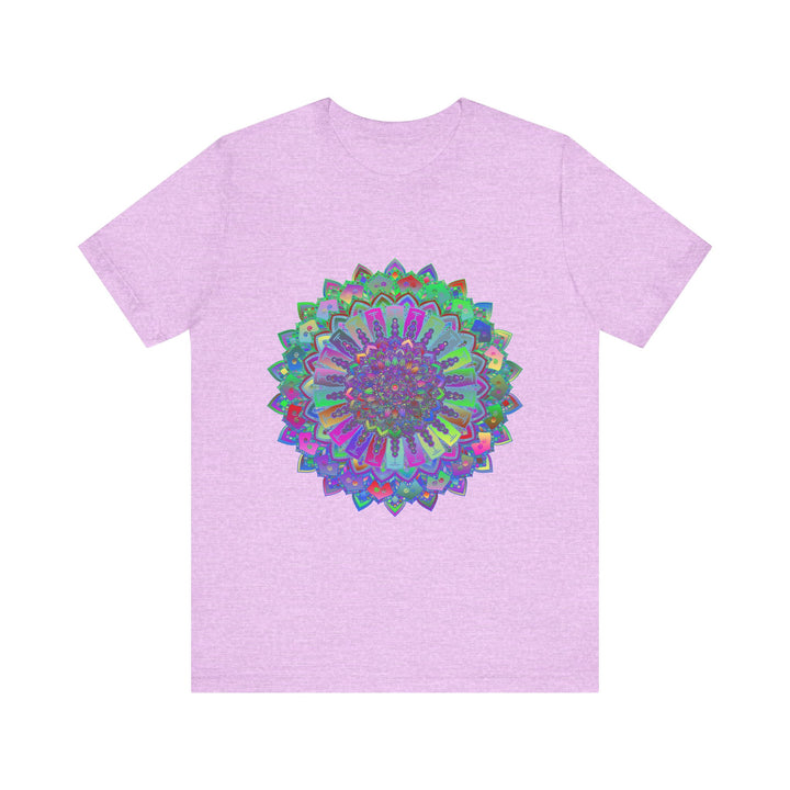 Vibrant and detailed mandala design in various colors on t-shirt