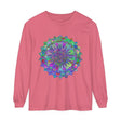 Colorful and intricate vibrant mandala design long sleeve t-shirt for women