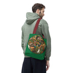 Boho Mandala Tote Bag — Green Floral Pattern AOP Shopper