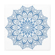 Beautiful handmade mandala art with steel blue design on matte canvas
