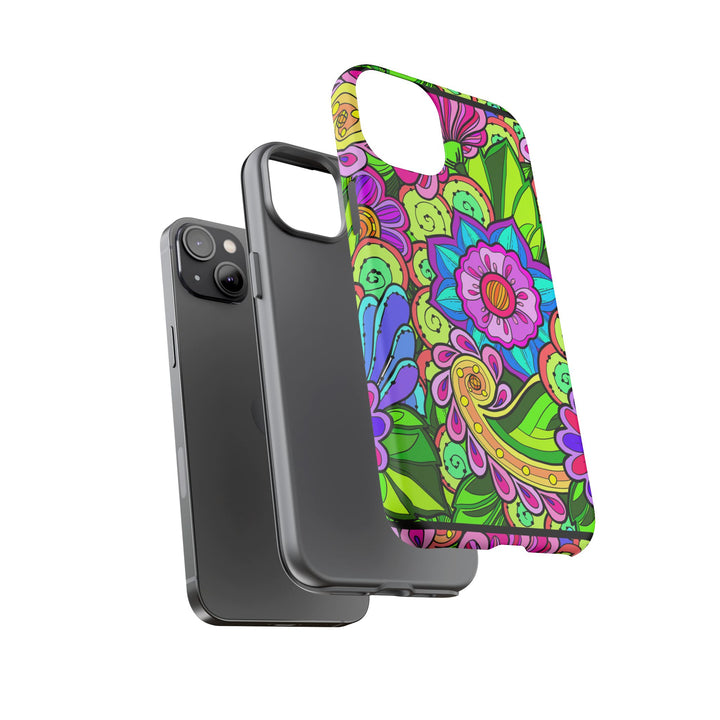 Floral Fantasy iPhone and Google Pixel Case in Bright Green Palette