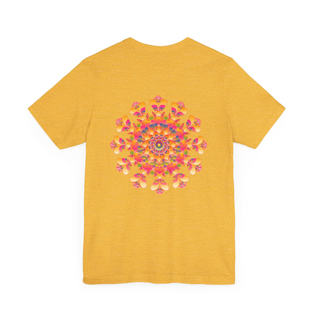 Vibrant Mandala Tee with floral mandala design promoting peace and harmony