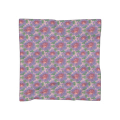 Floral Watercolor Poly Scarf - Lavender Pink Green Spring Pattern