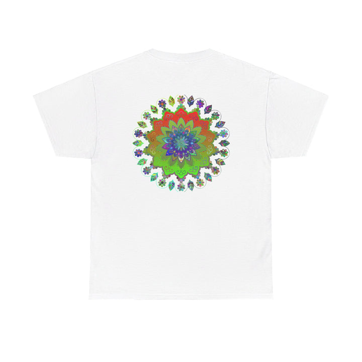 Mandala Art on Tshirt Yoga Mindfulness - Unisex Heavy Cotton Tee featuring intricate mandala design for meditation and relaxation