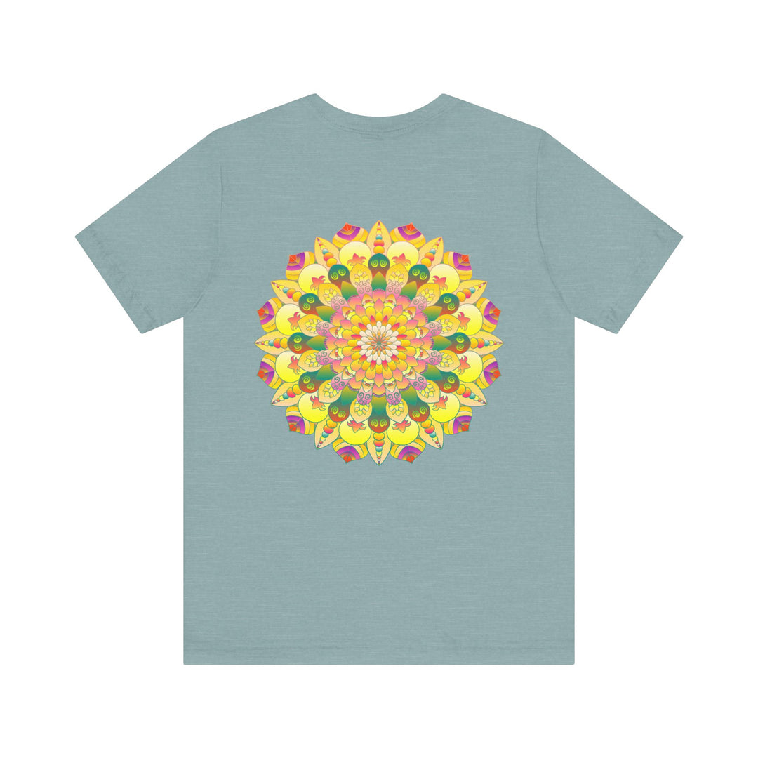 Vibrant Mandala Tee featuring intricate designs symbolizing spiritual peace and harmony, perfect for yoga and meditation practices