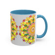  Handcrafted ceramic cup featuring a lively and detailed mandala art 