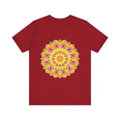 A colorful and intricate mandala design tee featuring spiritual art