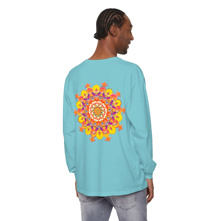 Colorful and intricate mandala design long sleeve unisex t-shirt