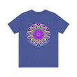 Beautiful purple mandala tee shirt featuring intricate design for spiritual peace and harmony