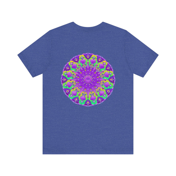 Beautiful purple mandala tee shirt featuring intricate design for spiritual peace and harmony