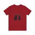 Black Cat Mystery T-Shirt - A stylish and vibrant t-shirt featuring a mysterious black cat design on a colorful background