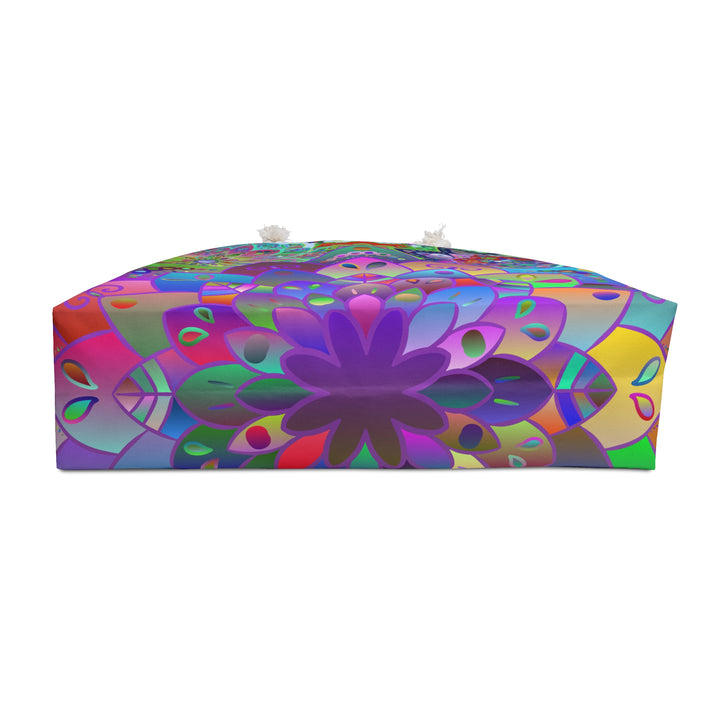 Floral Mandala Weekender Bag - Serene Blue Travel Tote for Adventures