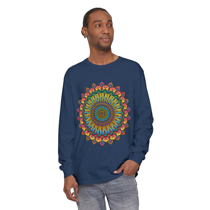 Intricate Mandala Unisex Long Sleeve T-Shirt with beautiful and detailed design