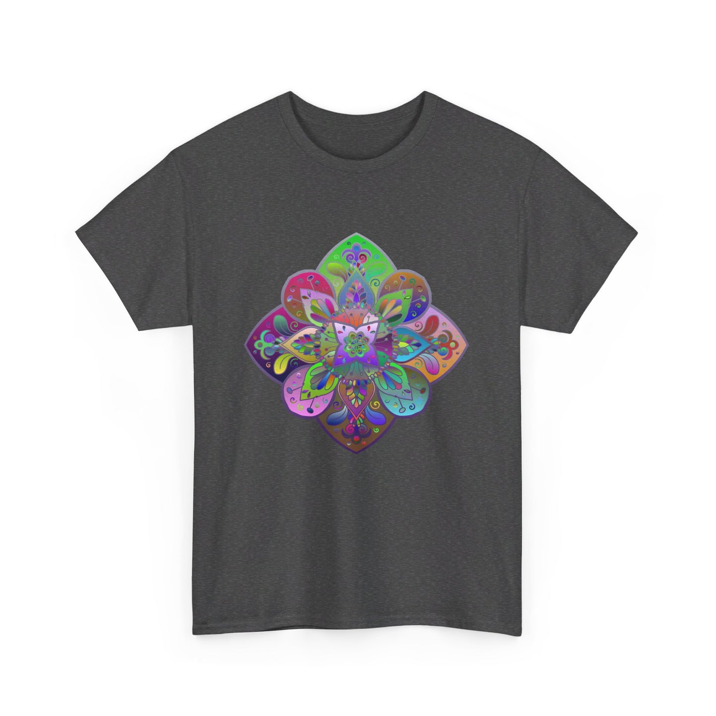 Unisex heavy cotton tee featuring a mandala art design, perfect for yoga and mindfulness practice