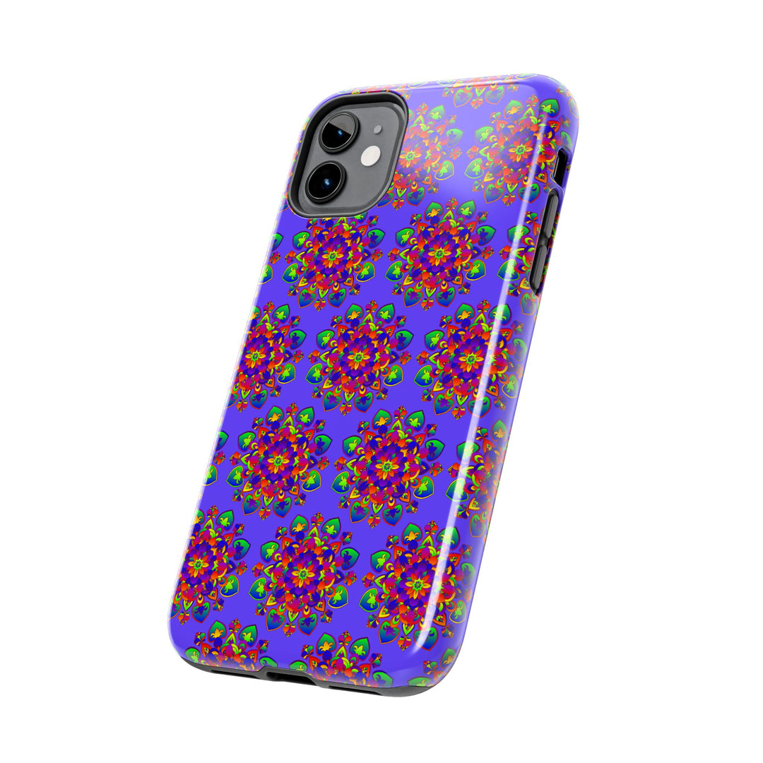 Tiled Hand Drawn Mandala Rainbow Phone Case - Standard alt text 37