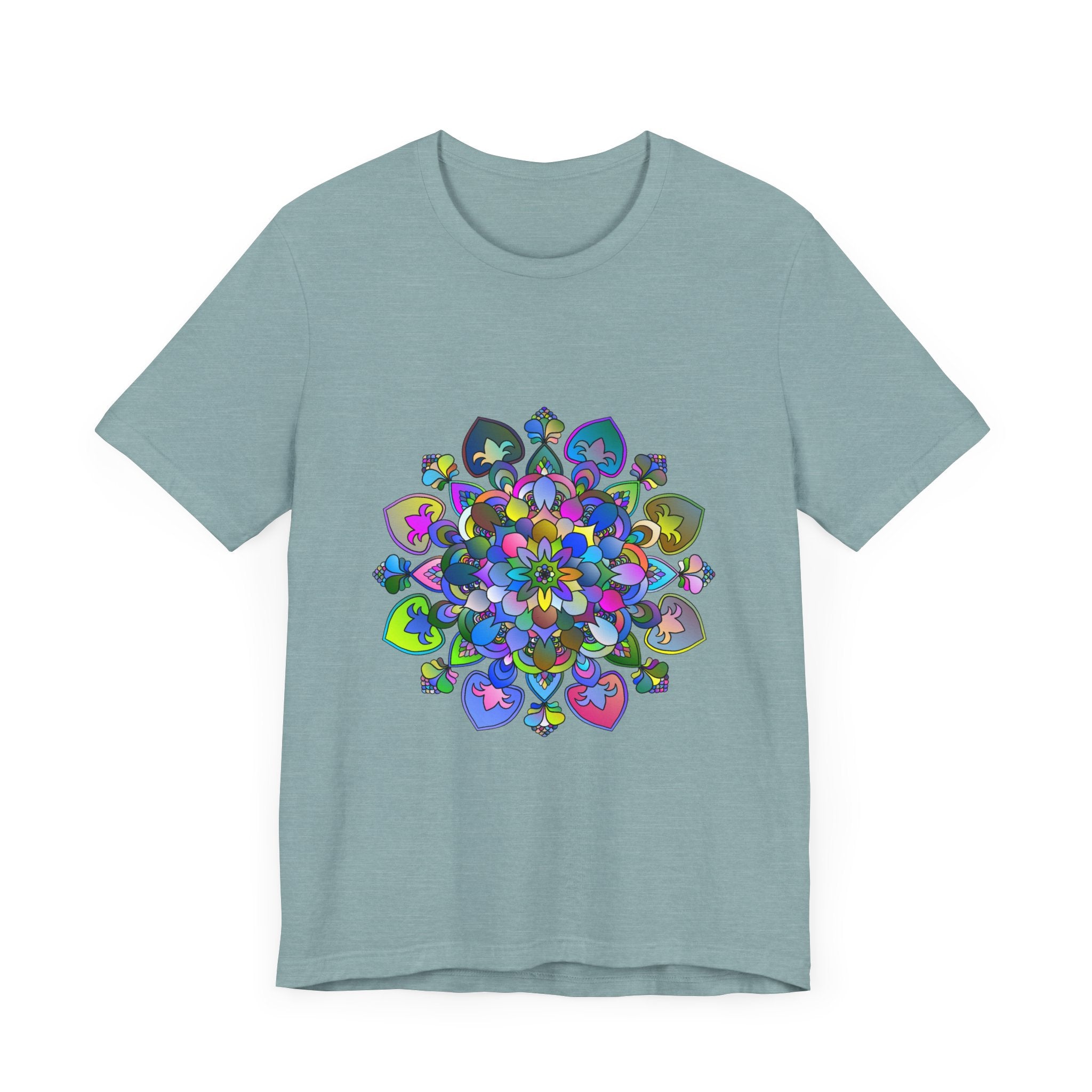 Vibrant mandala t-shirt featuring intricate art in a stunning design