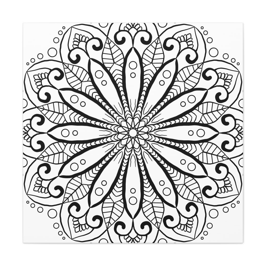 Handmade Mandala Art - Black & White Wall Art - Matte Canvas, Stretched, 125 alt text 10