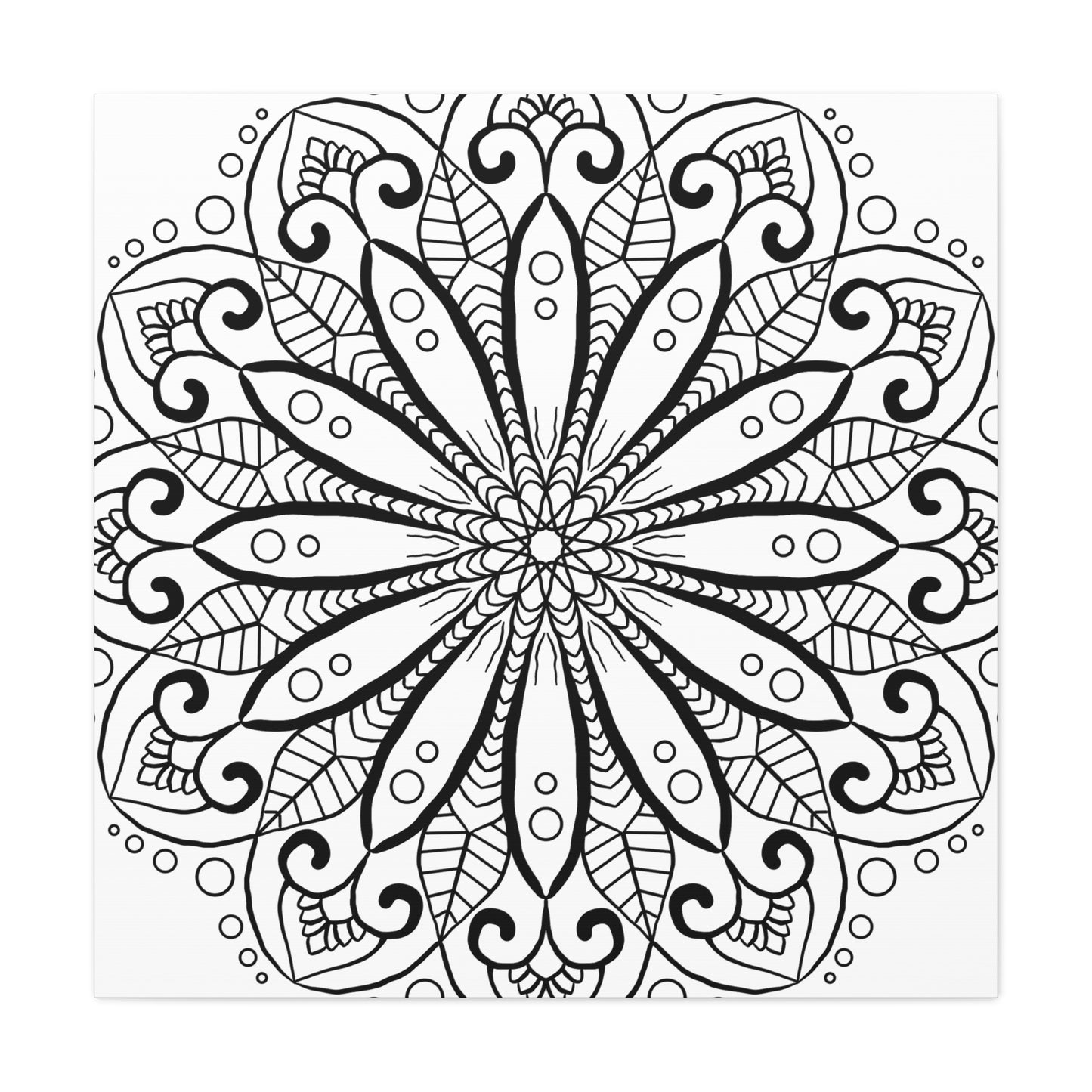 Handmade Mandala Art - Black & White Wall Art - Matte Canvas, Stretched, 125 alt text 10